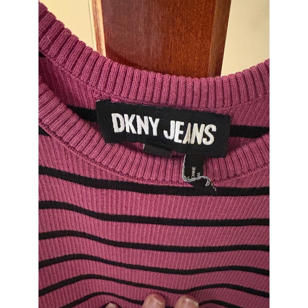 DLNY Striped Rib Knit Jeans Tank Top Large - Picture 3 of 4